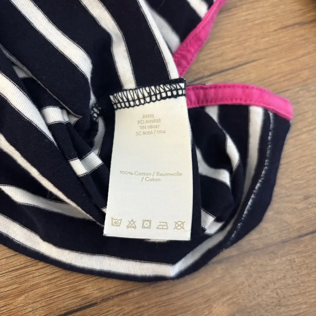 Boden Ella Long Sleeve Breton Cotton Top Navy Multi Blue Size 6 - Image 5