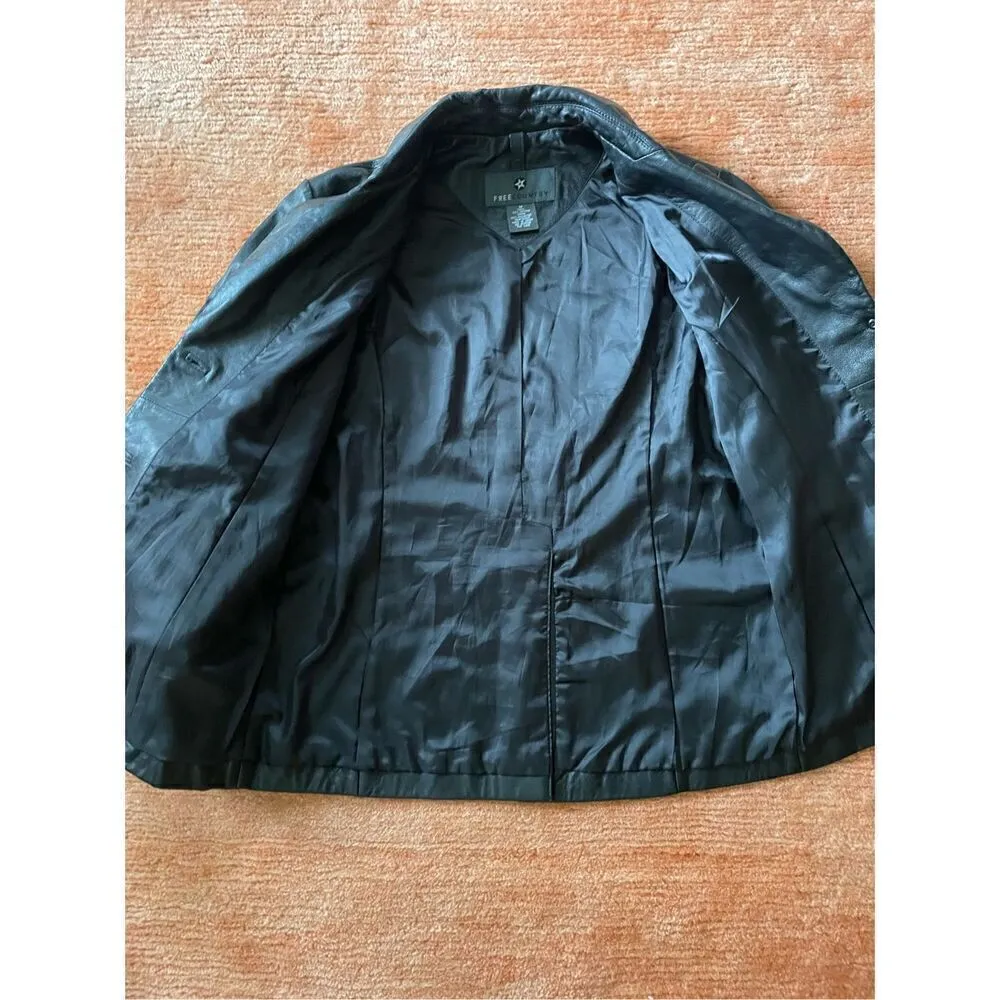 FREE COUNTRY  Black Genuine Leather Jacket M - Image 3