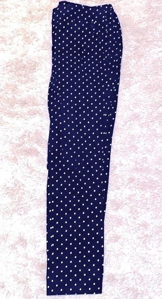 Loft Marisa skinny black and white dot pants. Cotton/spandex. Size 6P. - Image 3