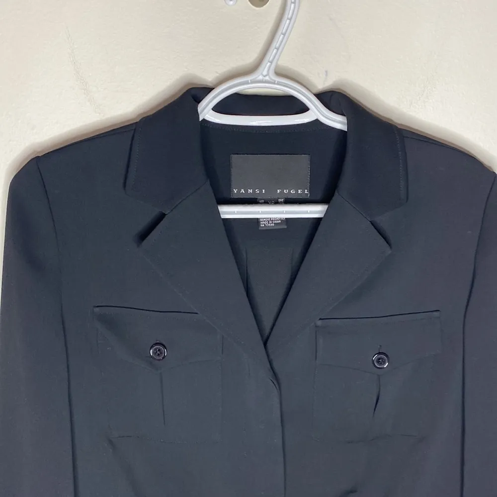 Yansi Fugel Safari black blazer with front flap pockets size XS - Image 39