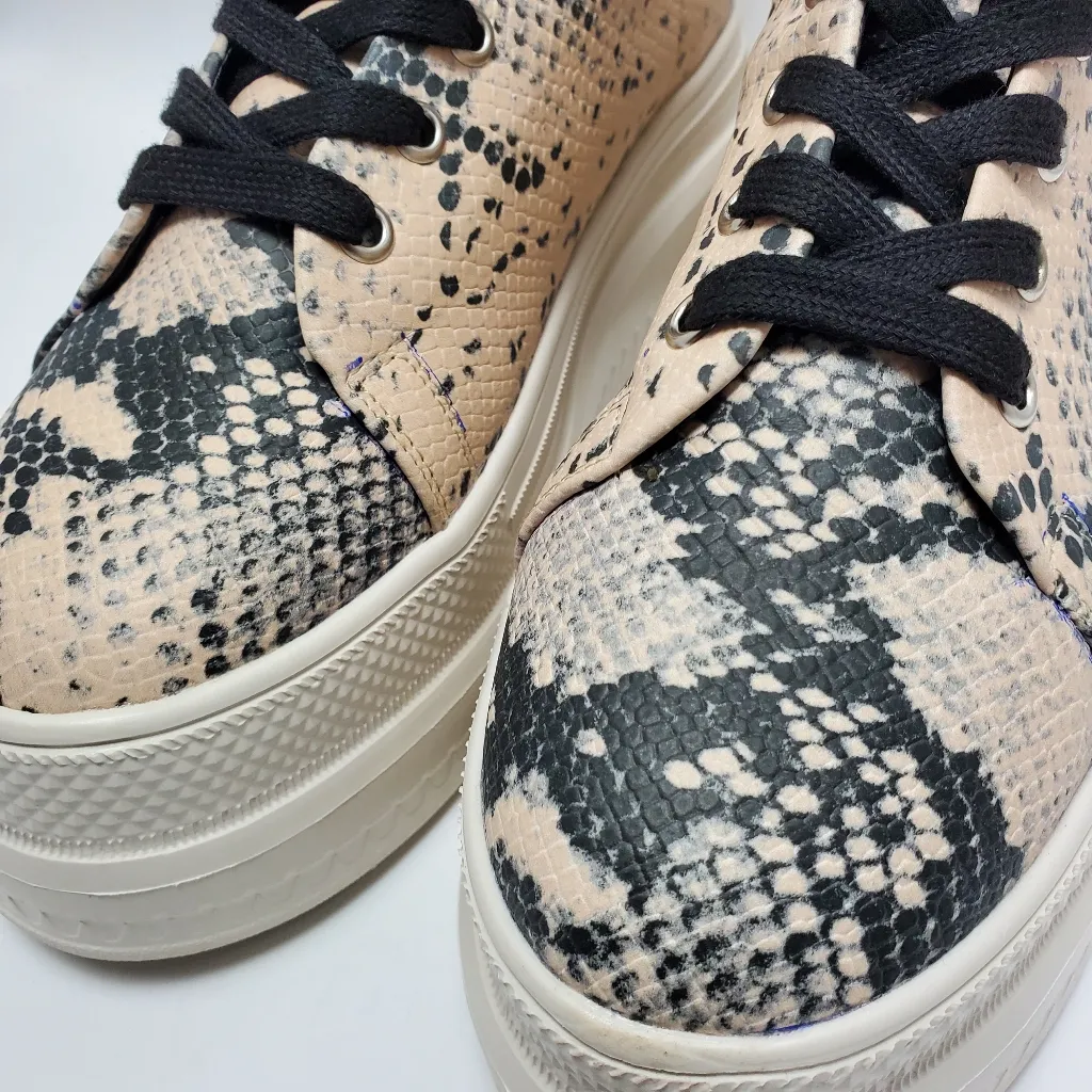 Madden Girl Womens Chuckl High Top Snakeskin Flatform Fashion Sneakers Size 8.5 - Image 7