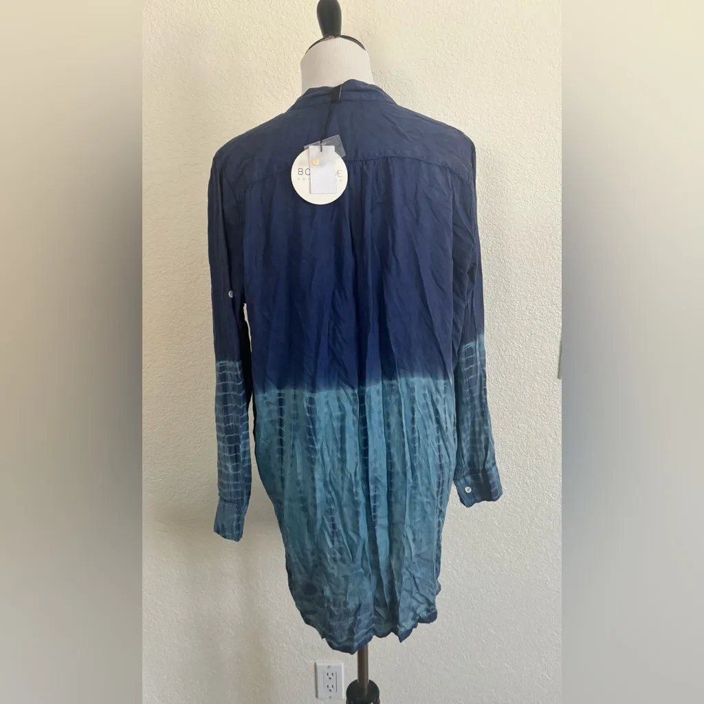 Chic Ombre Navy and Light Blue Women's Tunic - Image 2