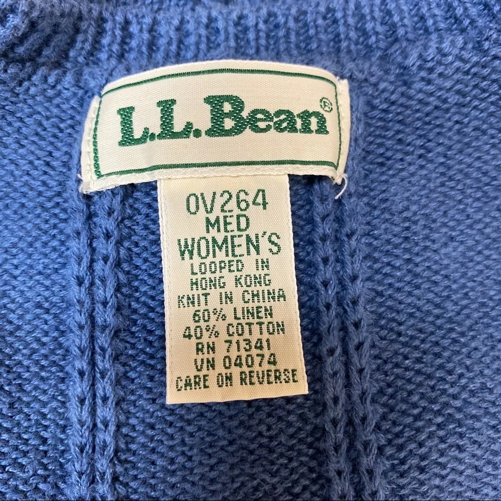 Vintage 90’s LL Bean Linen Cotton Blend Vest Size Medium Retro Grandpa Grandma - Image 3