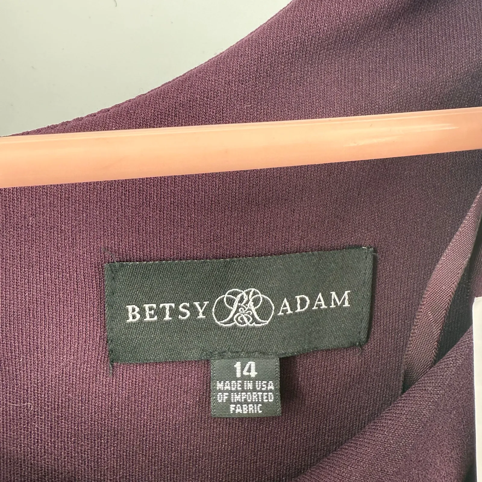 Betsy & Adam Dress Size 14 NWT Plus Curvy Cape Overlay Sheath Dress Purple - Image 6