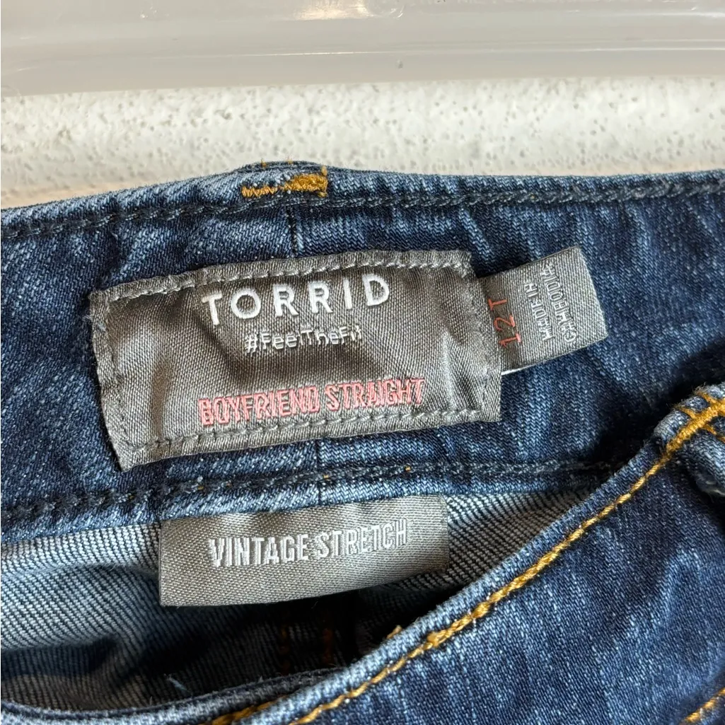 Torrid Vintage Stretch Boyfriend Straight Woman’s Casual Denim Jeans Size 12T - Image 3