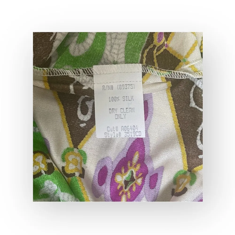 aso TV’s 90210 ✦ Sky ✦ Jeweled Neck Bold Print Silk Halter Top ✦ Braided Straps Size XS - Image 12