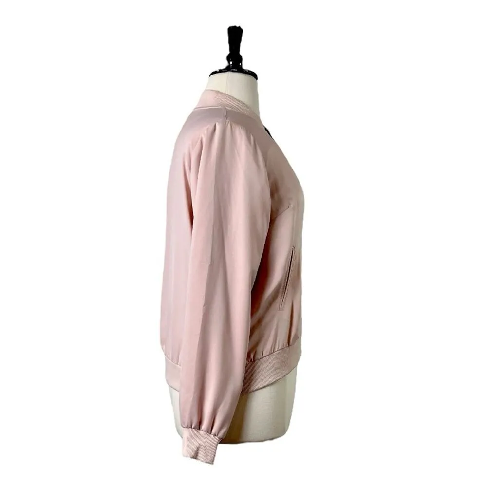 Lane Bryant Jacket Sateen Lace Soft Bomber Blush Pink Black Women’s Size 14/16 - Image 3