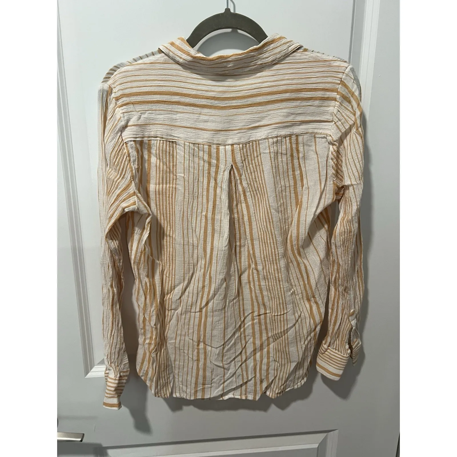 Sundance‎ Women's Size Petite S "Create Beauty" Stripped Button-Up Cotton Shirt - Image 2