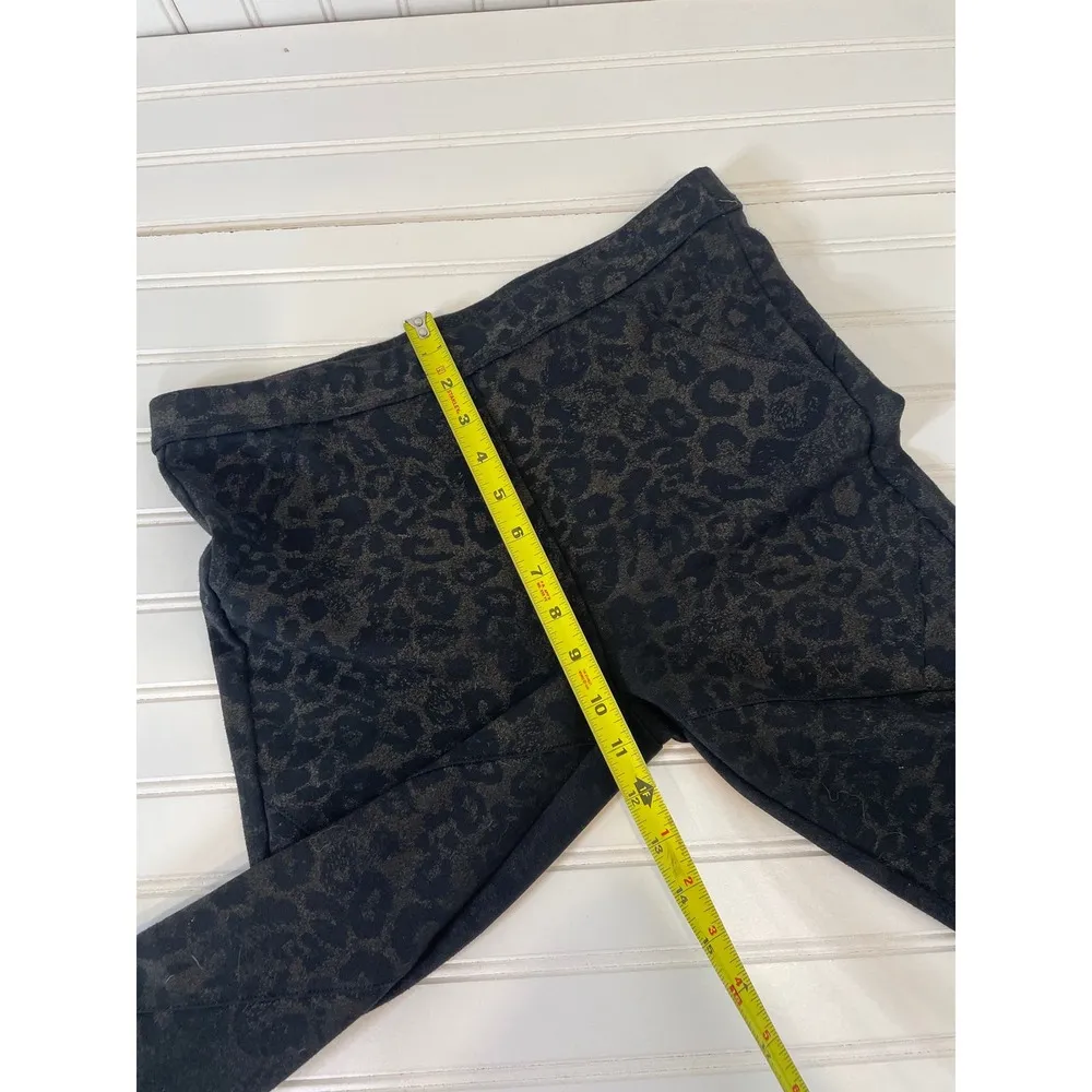 Free People Stretch Ponte Leopard Leggings Pants Antique Gold Black Size S - Image 5