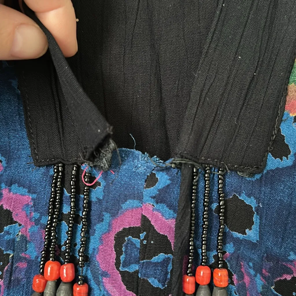 1990’s Carole Little colorful boho bohemian caftan Black Size none - Image 6