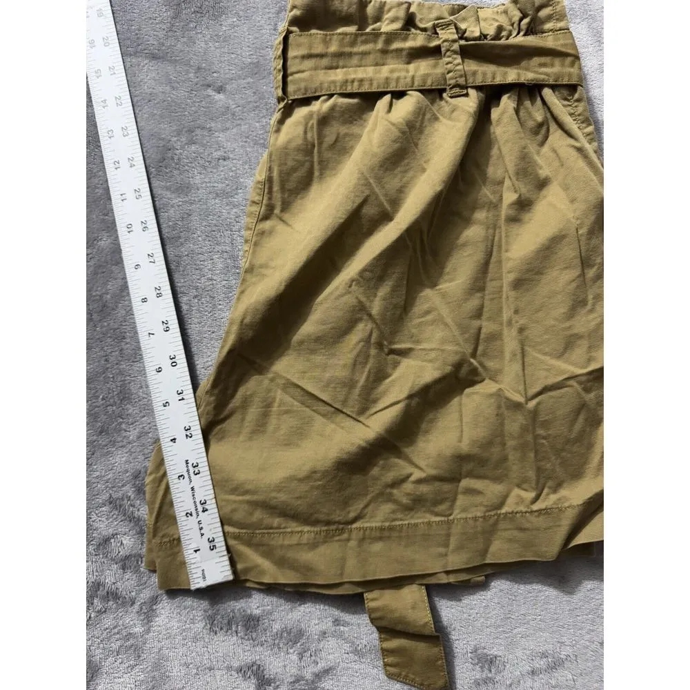 Madewell Women's High Rise Paperbag Linen Blend Shorts Khaki Brown Size‎ 10 - Image 6