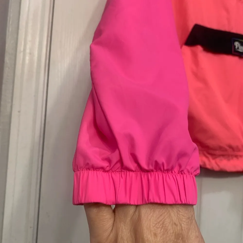 PINK Windbreaker XS Hoodie. Pink & Orange with Front Pouch. 1617 - Image 6