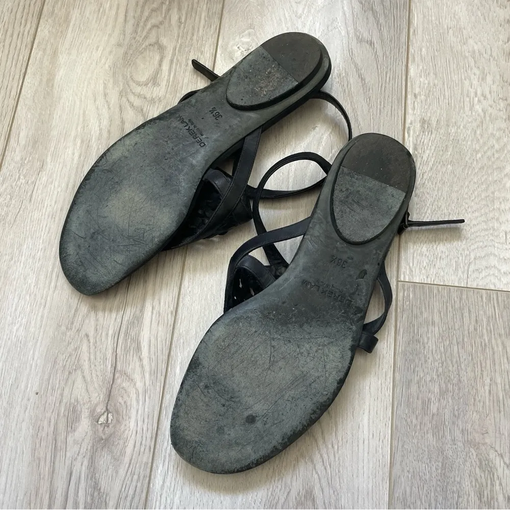 Derek Lam Sandals leather woven womens Black (size 36.5) minimalist casual - Image 4