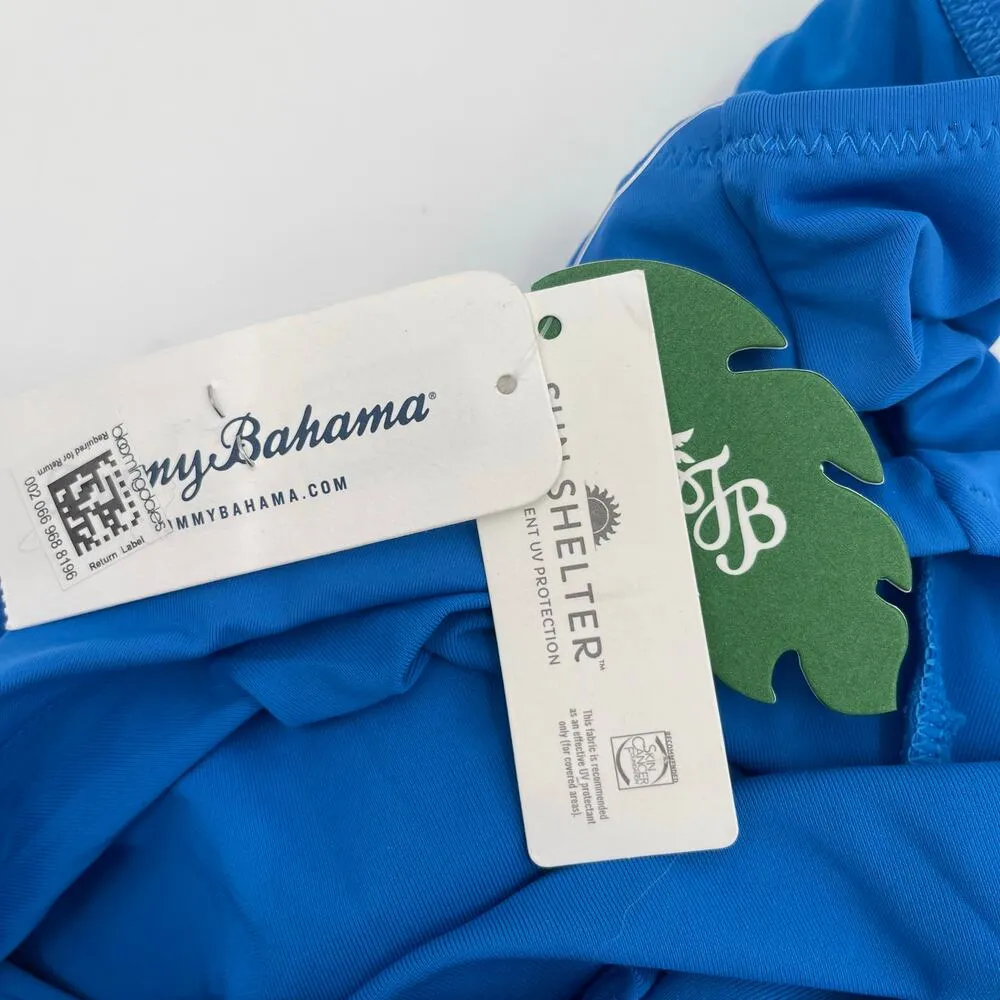 TOMMY BAHAMA Swimsuit Size 8 Palm Modern Square Neck One Piece Blue Swim NWT - Image 5