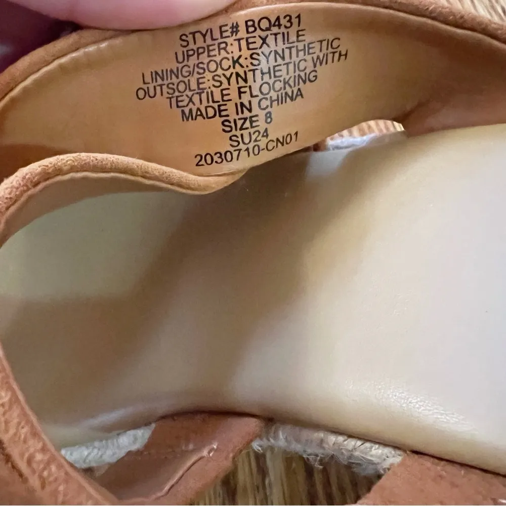 J.Crew Wide strap espadrille mule wedges Size 8 Tan Color Slip on Sandals - Image 7
