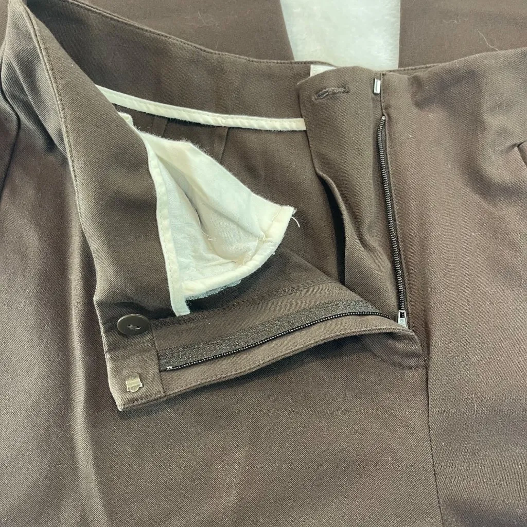 Talbots Stretch Brown Trousers Women's Size 12 Cotton Blend Straight Leg Pants‎ - Image 6