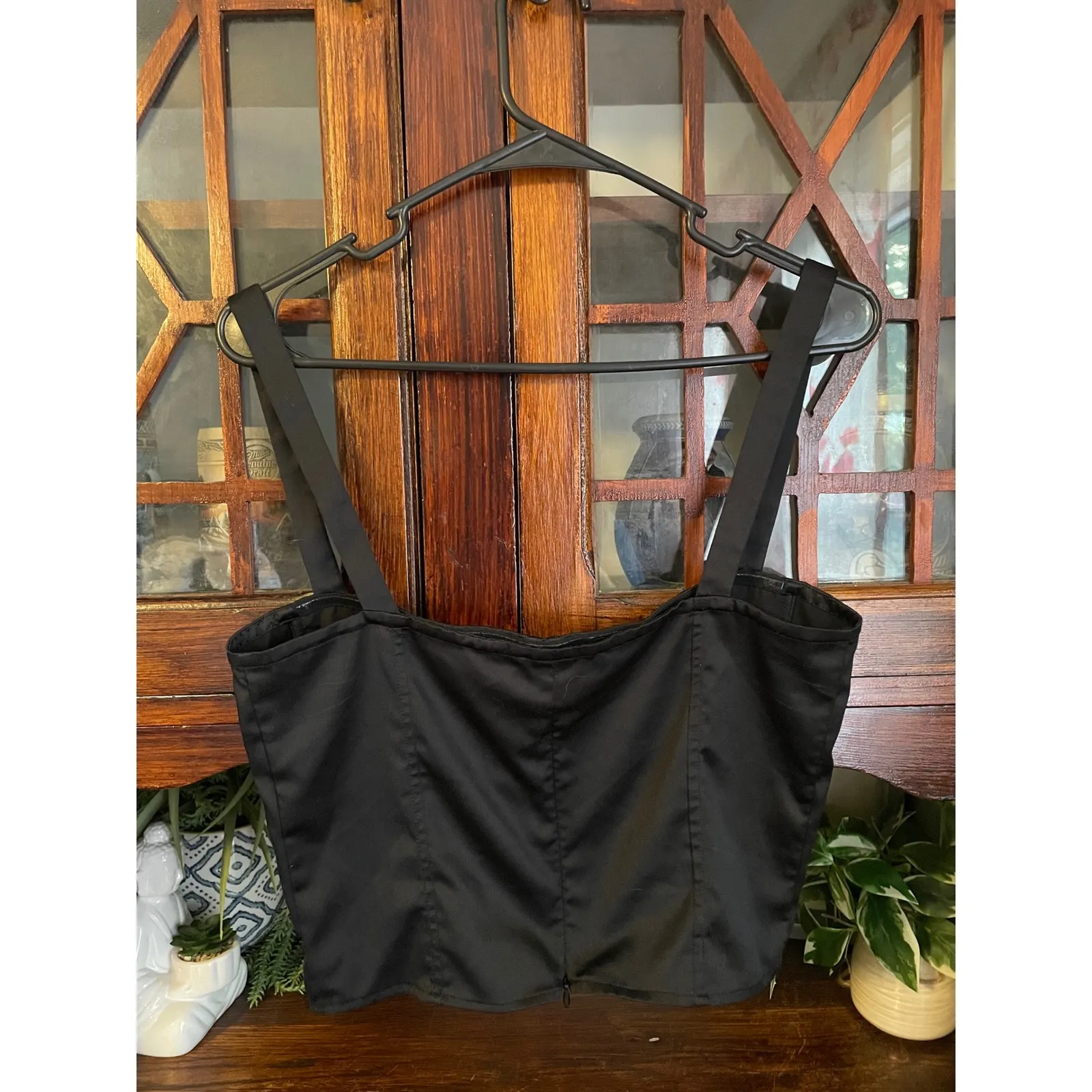 Danielle Bernstein Black Bustier‎ Crop Top Tank Sleeveless Size 4 - Image 3