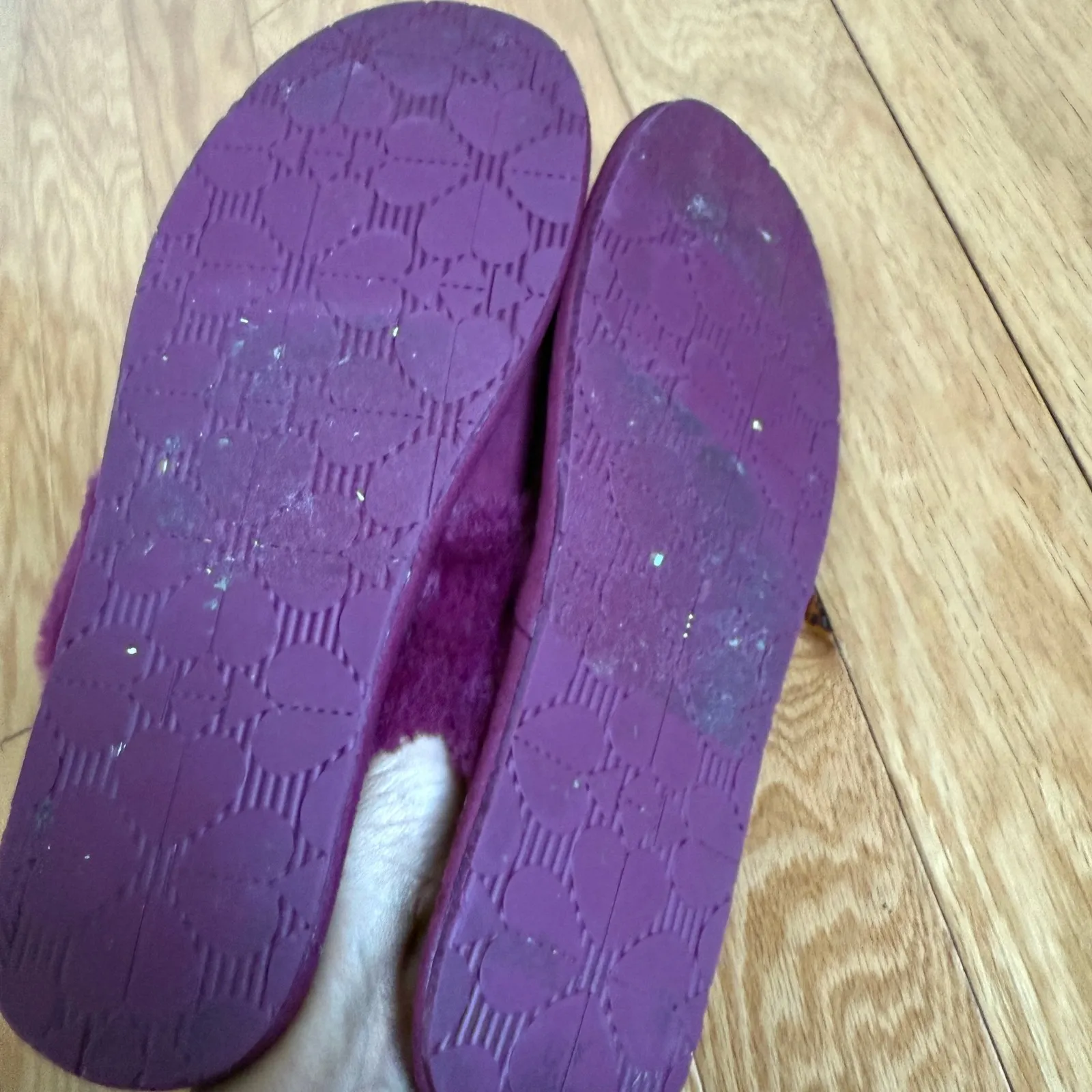 Kate Spade New York Plum Purple Faux Fur Luxury‎ Mob Wife Slippers Slides sz 7 - Image 4