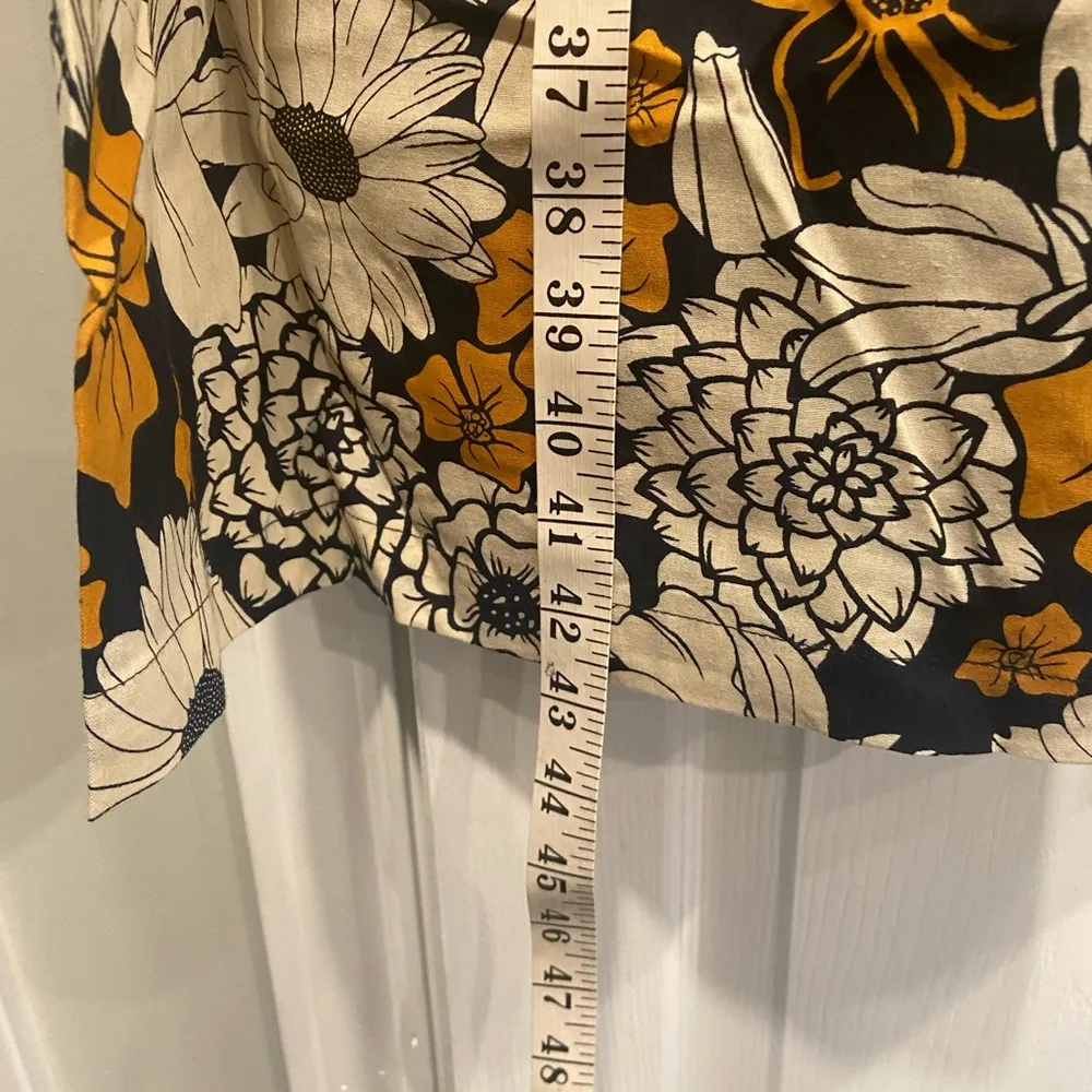 NWT Apsara Size XL Navy Blue Cream Sleeveless Side Zip Cotton Cosmos Midi Dress - Image 6