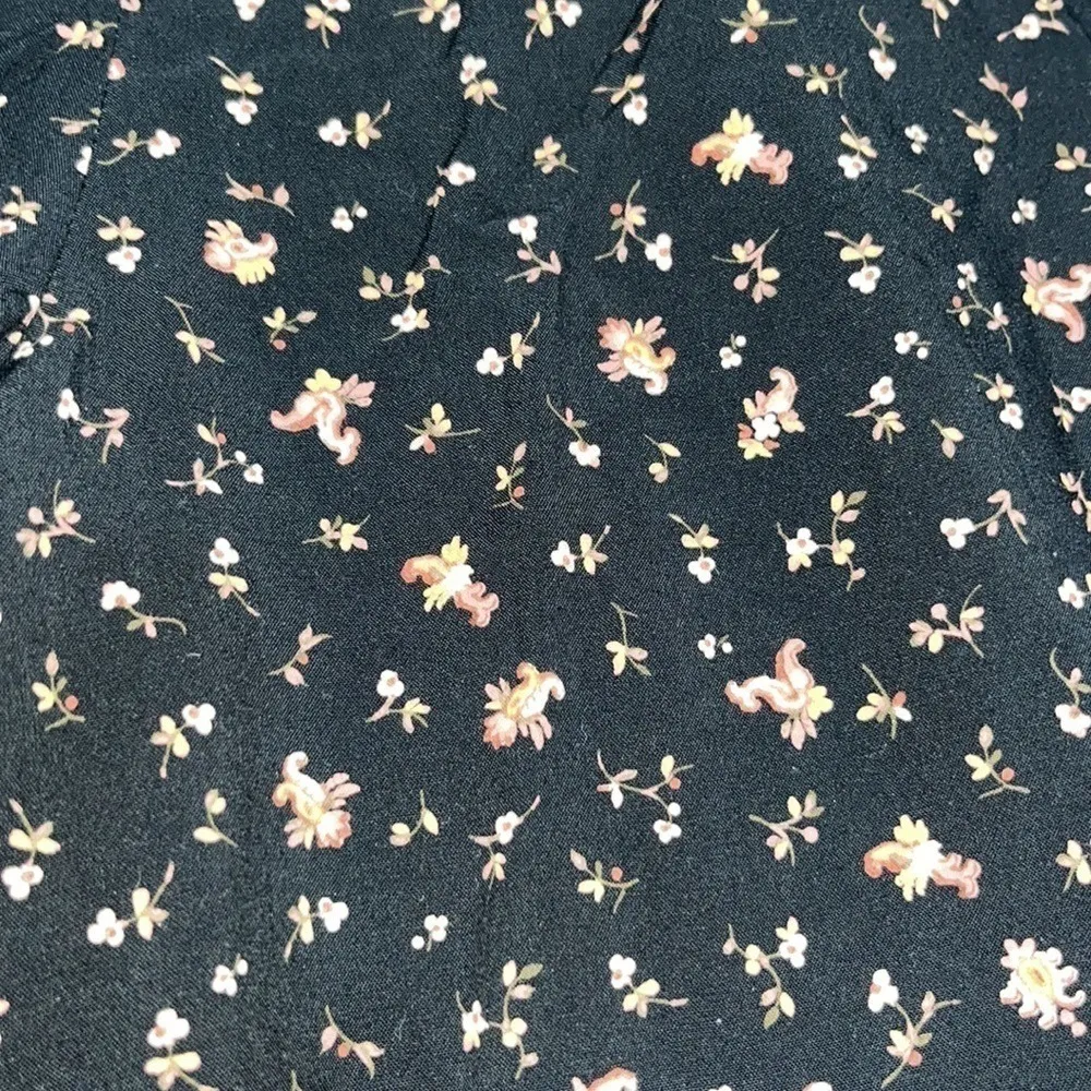 Madewell Lucie Elbow-Sleeve Smocked Wide-Leg Jumpsuit Black Floral Stem Scatter - Image 10