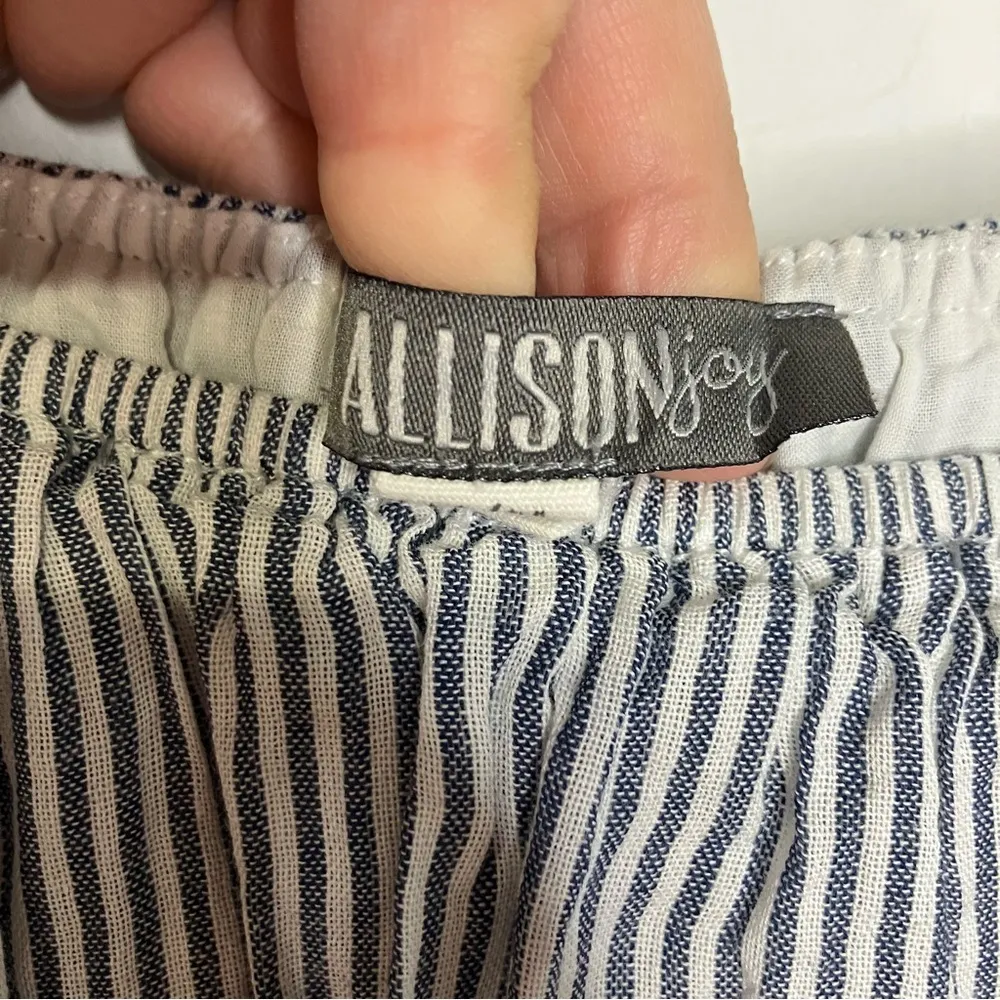 Allison‎ Joy 100% cotton off the shoulder dress women’s size medium blue & white - Image 3