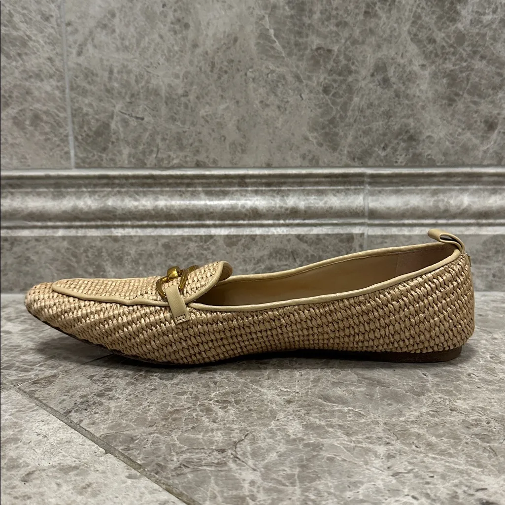 Veronica Beard Champion Loafers Ecru Woven Raffia Size 8 - Image 9