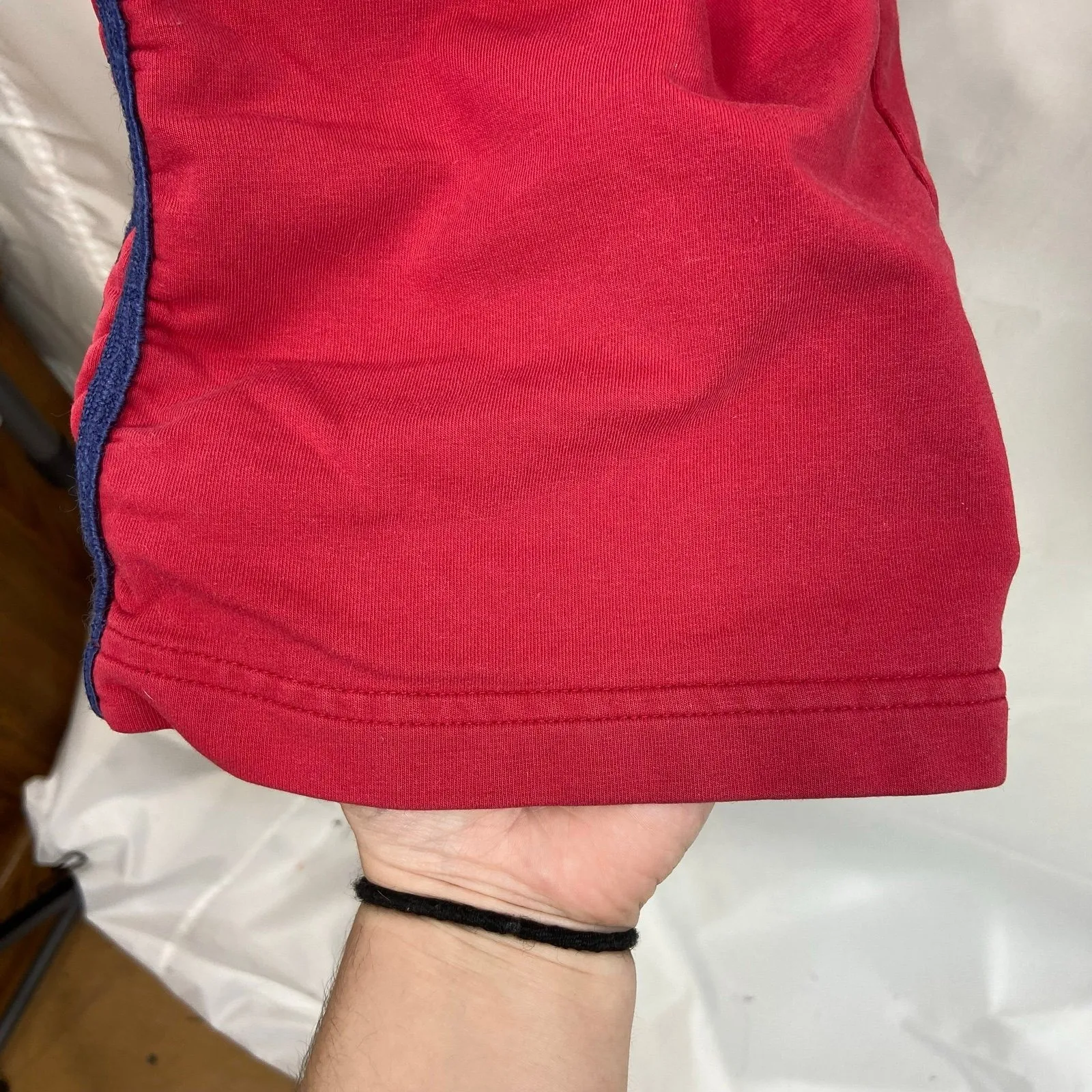 Vintage New York Laundry women's red striped ruched straight pull on sweatpants - Image 4