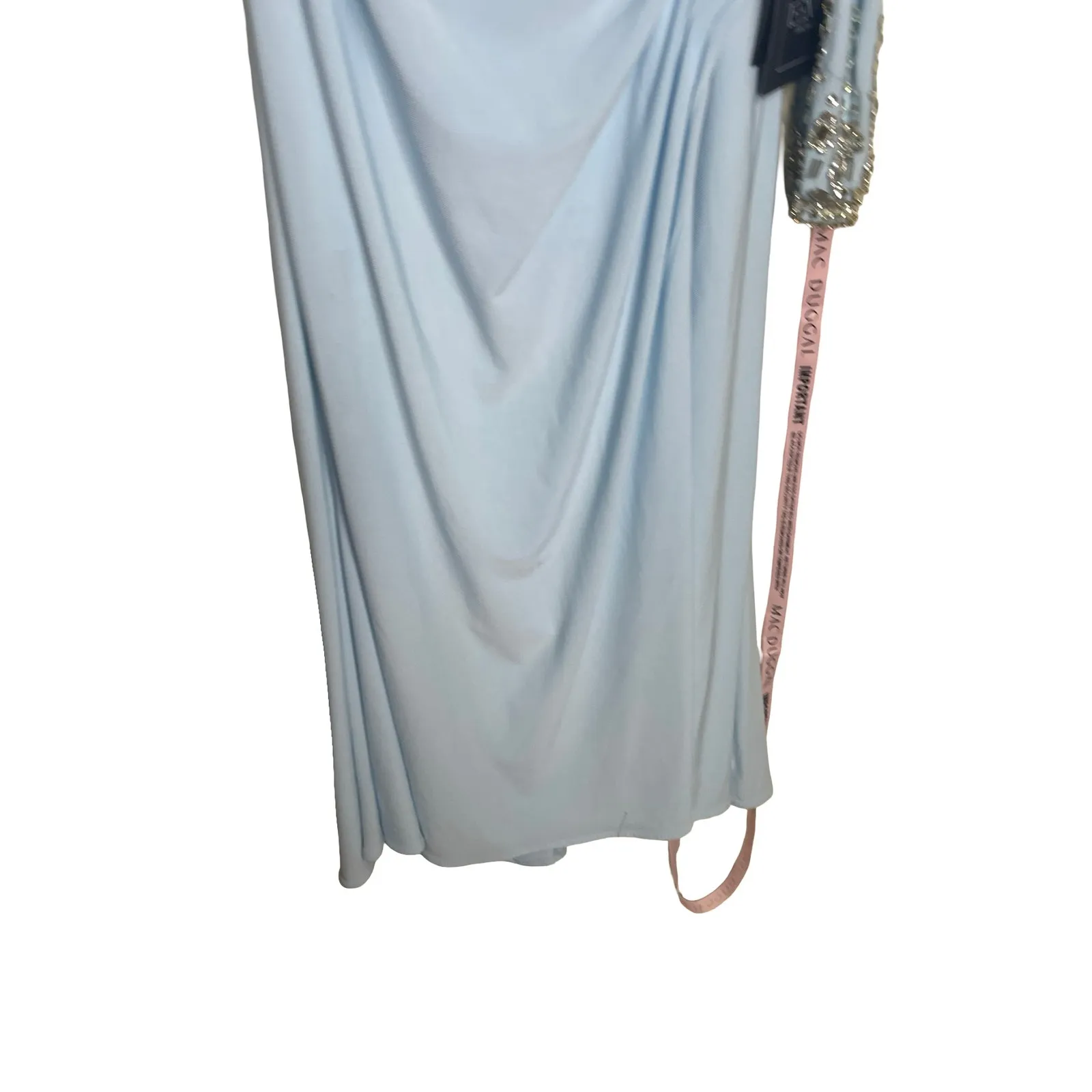 New Ieena Mac Duggal Foldover Jeweled Midi Dress Powder Blue 26485 Sz 0 - Image 6