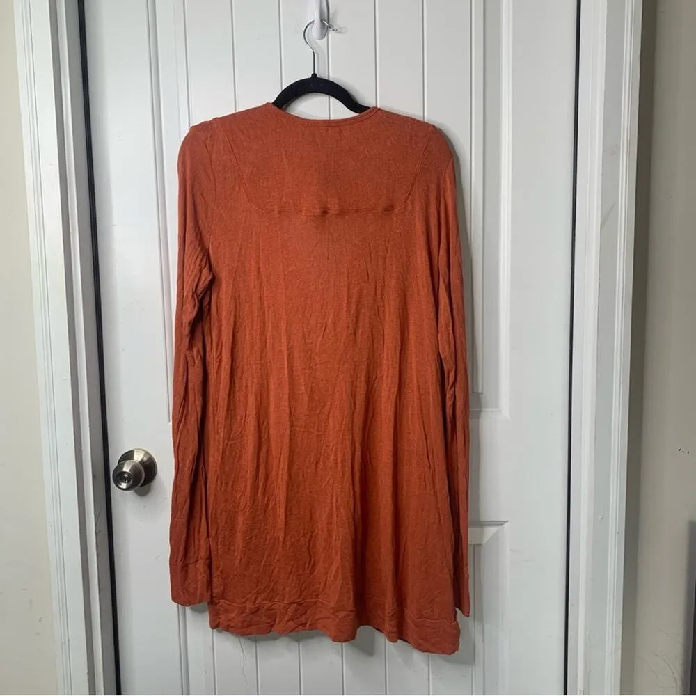 Anthropologie Bordeaux orange pumpkin‎ fall double breasted sweater cardigan XL - Image 2