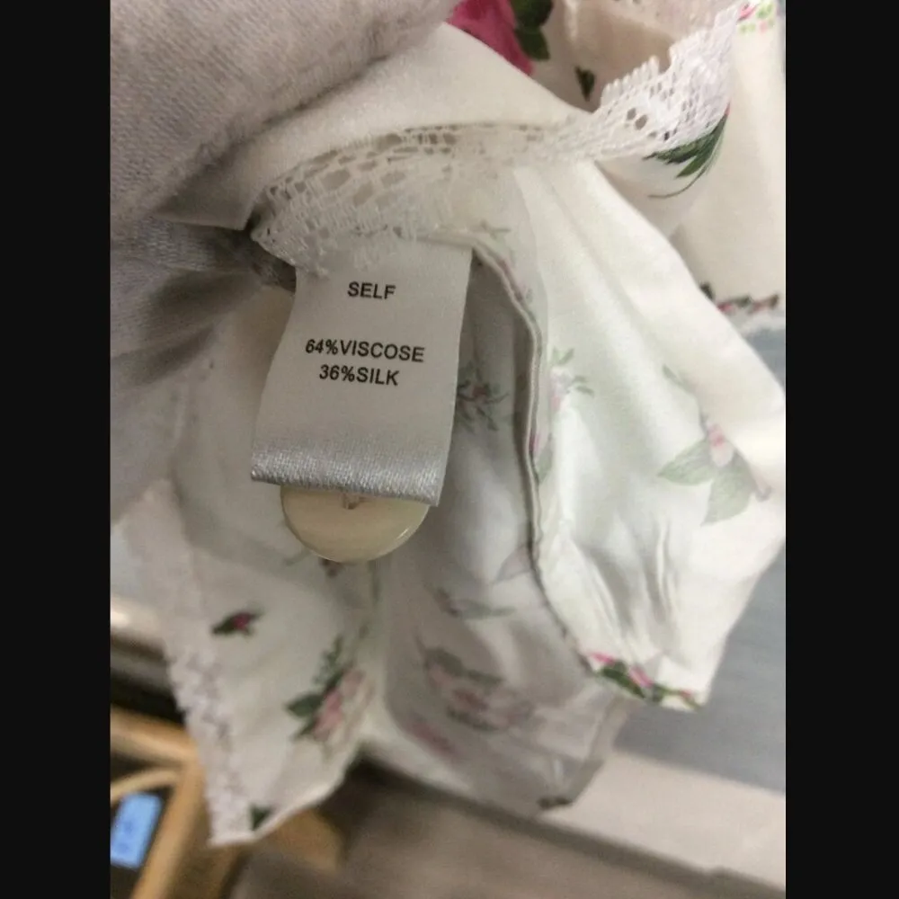 LoveShackFancy x Morgan Lane Stacy Night Shirt S NWT Floral Print Gull Lace - Image 10