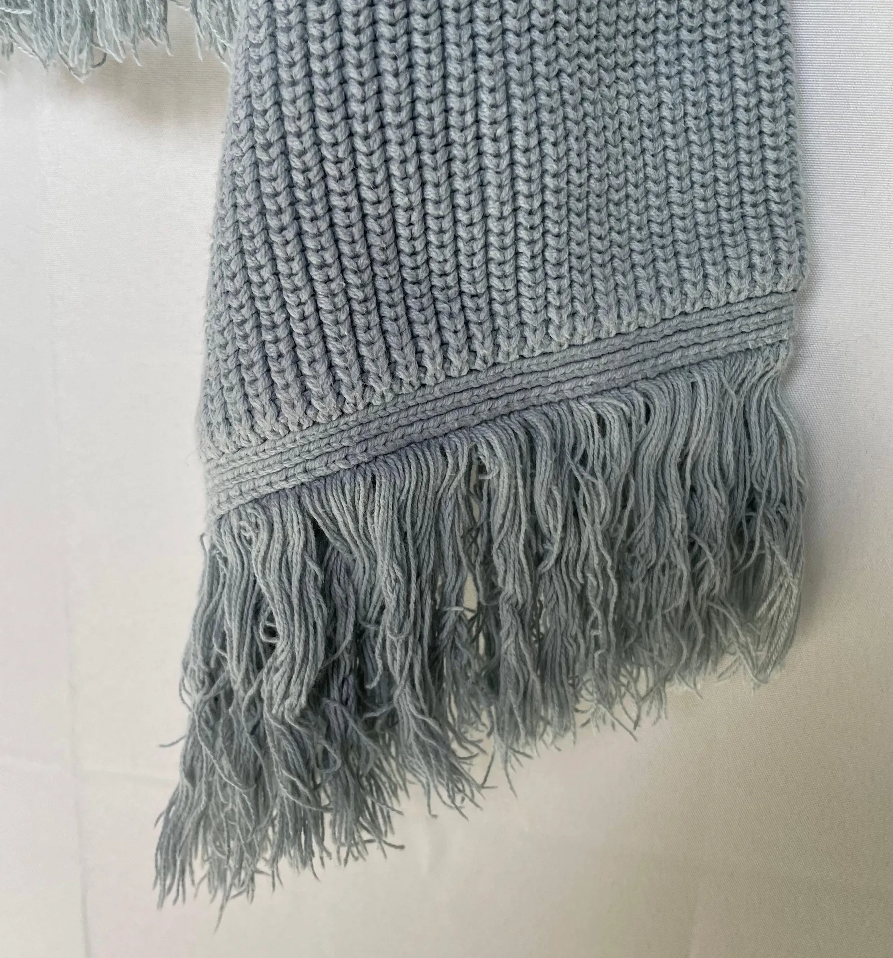 Somedays Lovin Be Free knit fringe semi-cropped sweater duck egg blue S small - Image 7