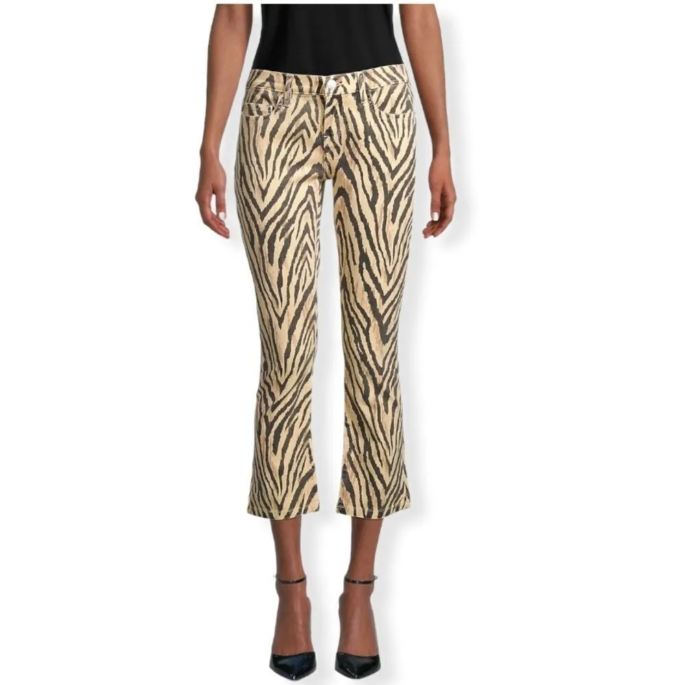Current/Elliott The Ruby Crop Ankle Jeans in Natural Zebra - Image 2