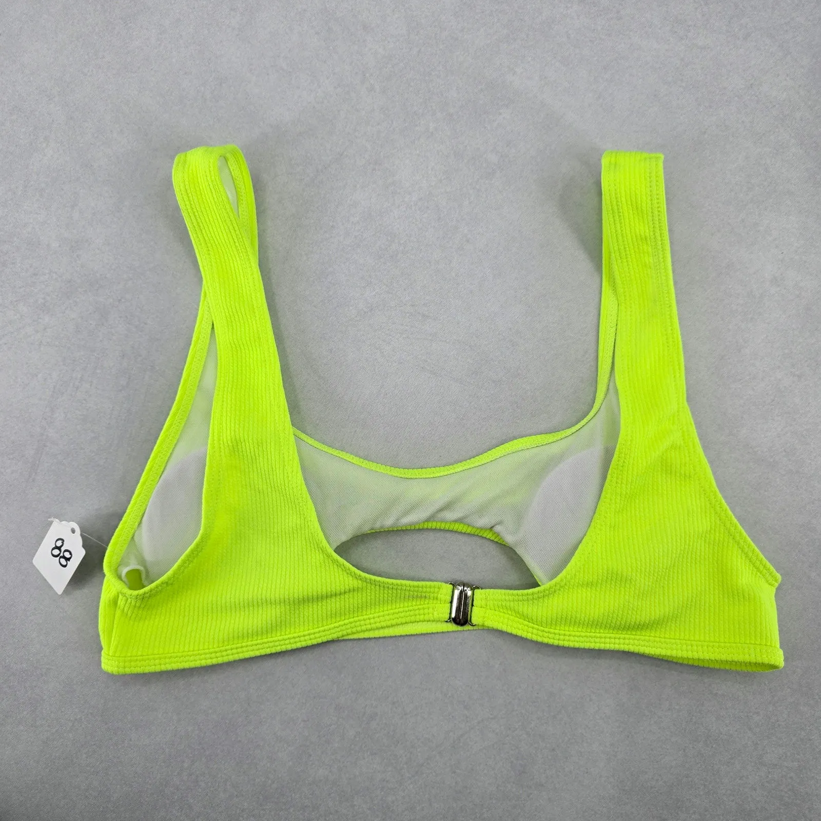 Green Padded Ribbed Fun Beach Swim Sports Bra Beach Bikini Top‎ XL Extra Large - Image 2