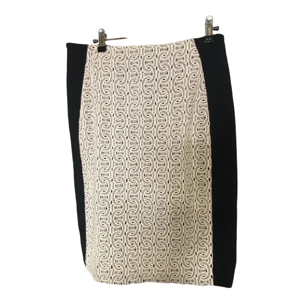 Diane Von Furstenburg Women's 10 Mahalia Chains Pencil Skirt Black Macrame NWT - Image 3