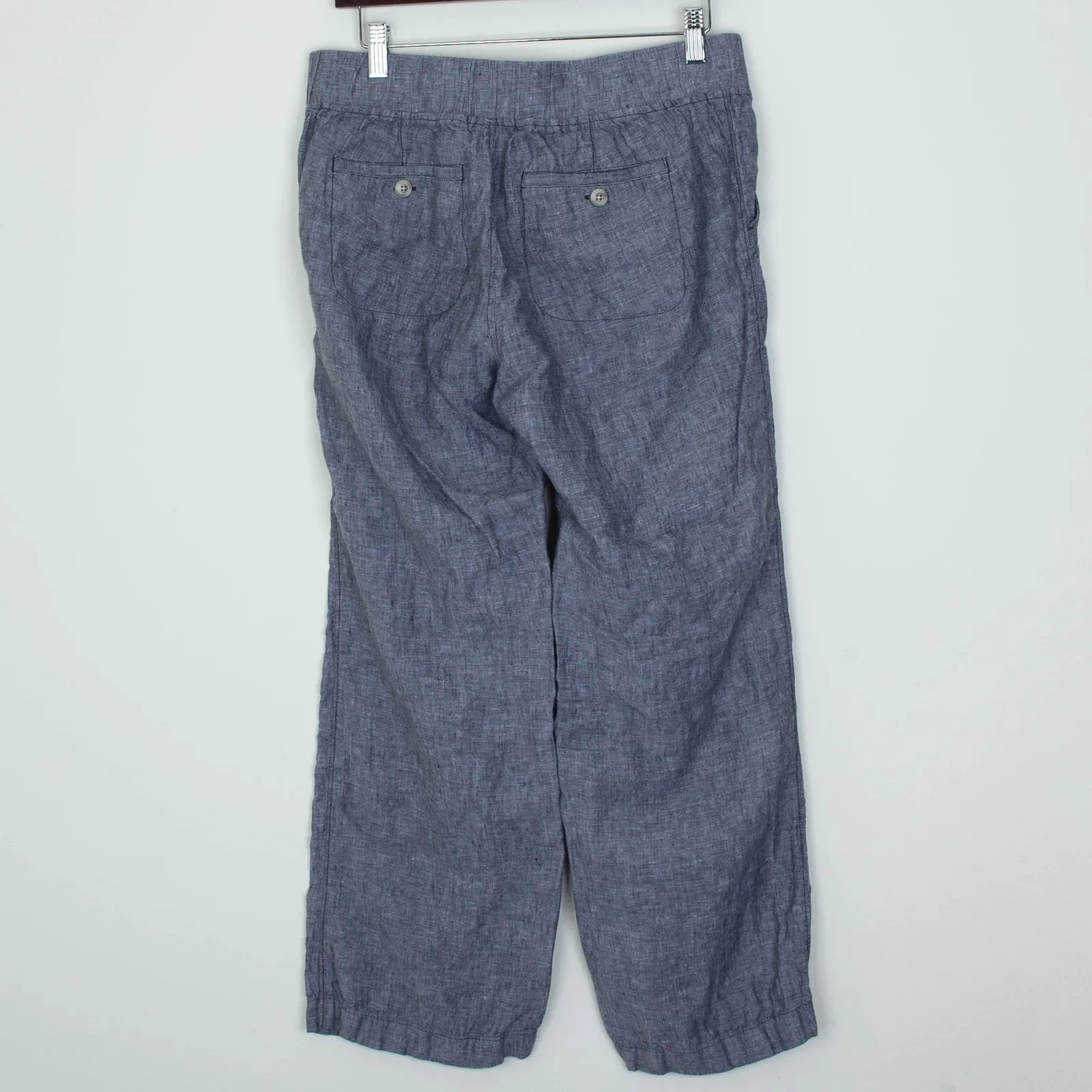 Athleta Womens Linen Drawstring Waist Casual Wide Leg Pants Women Size 6 Gray - Image 6