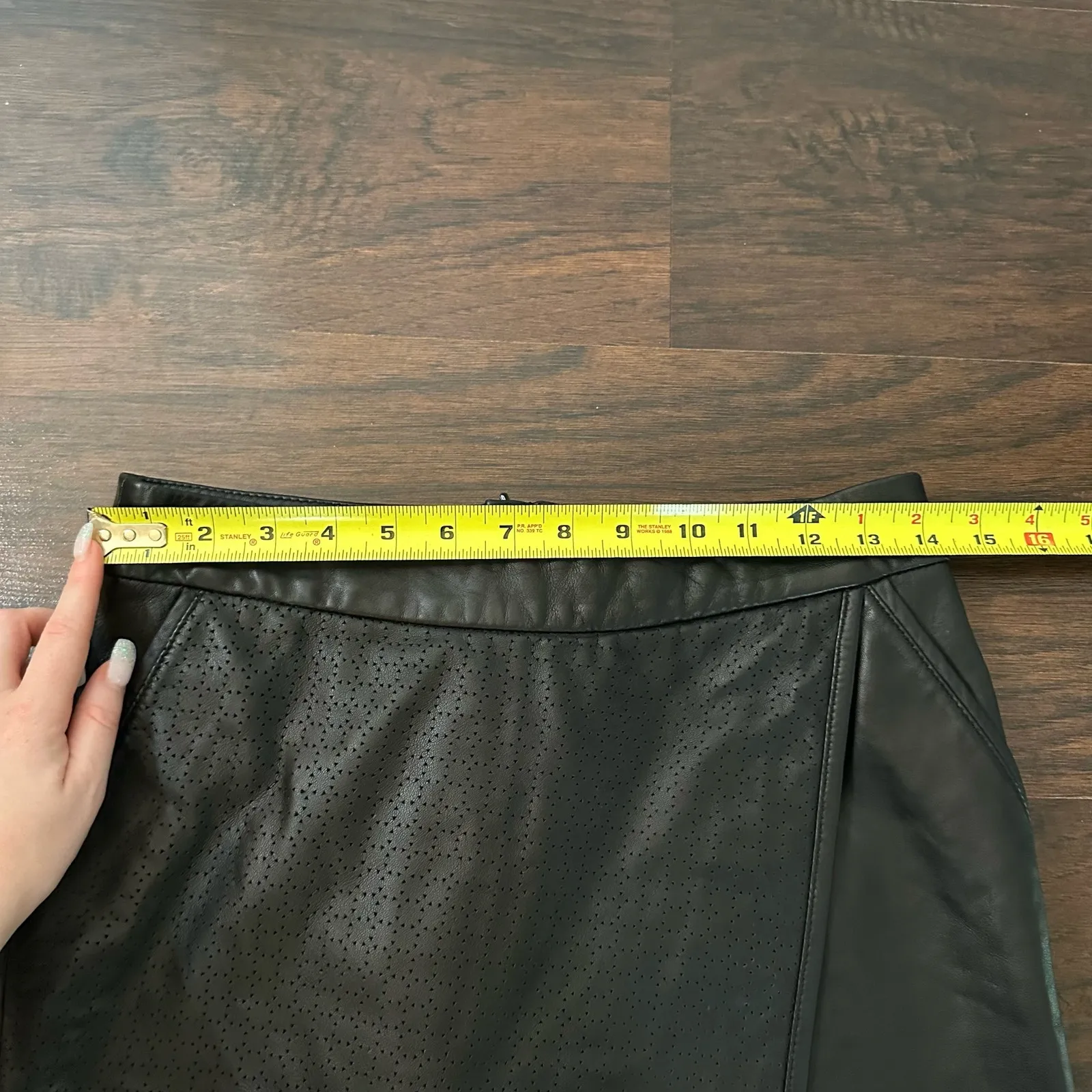 Maison Scotch Miami Deco black leather mini skirt size P - Image 11