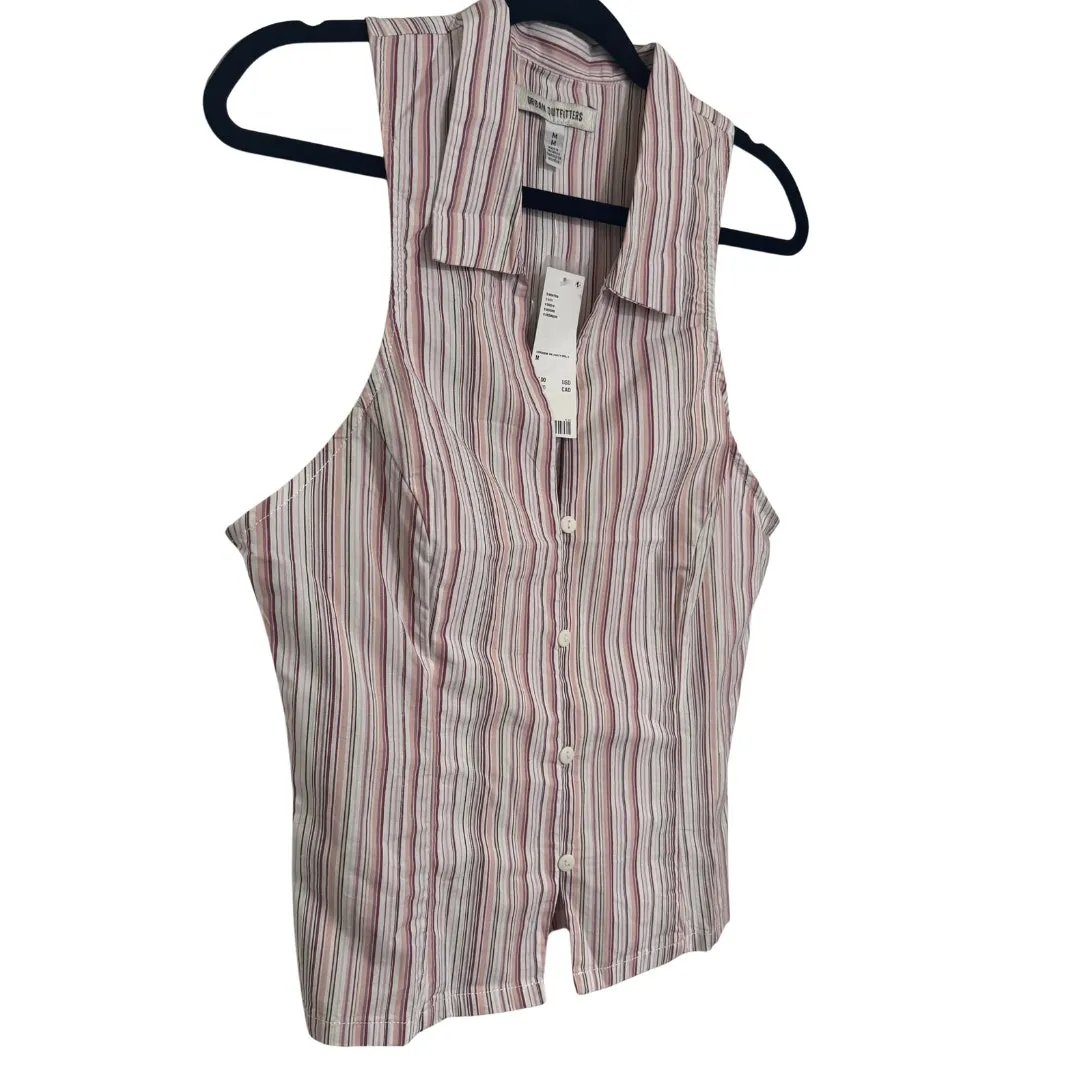 URBAN OUTFITTERS Party Girl Deep V Collared Racerback Button down Shirt Medium - Image 7