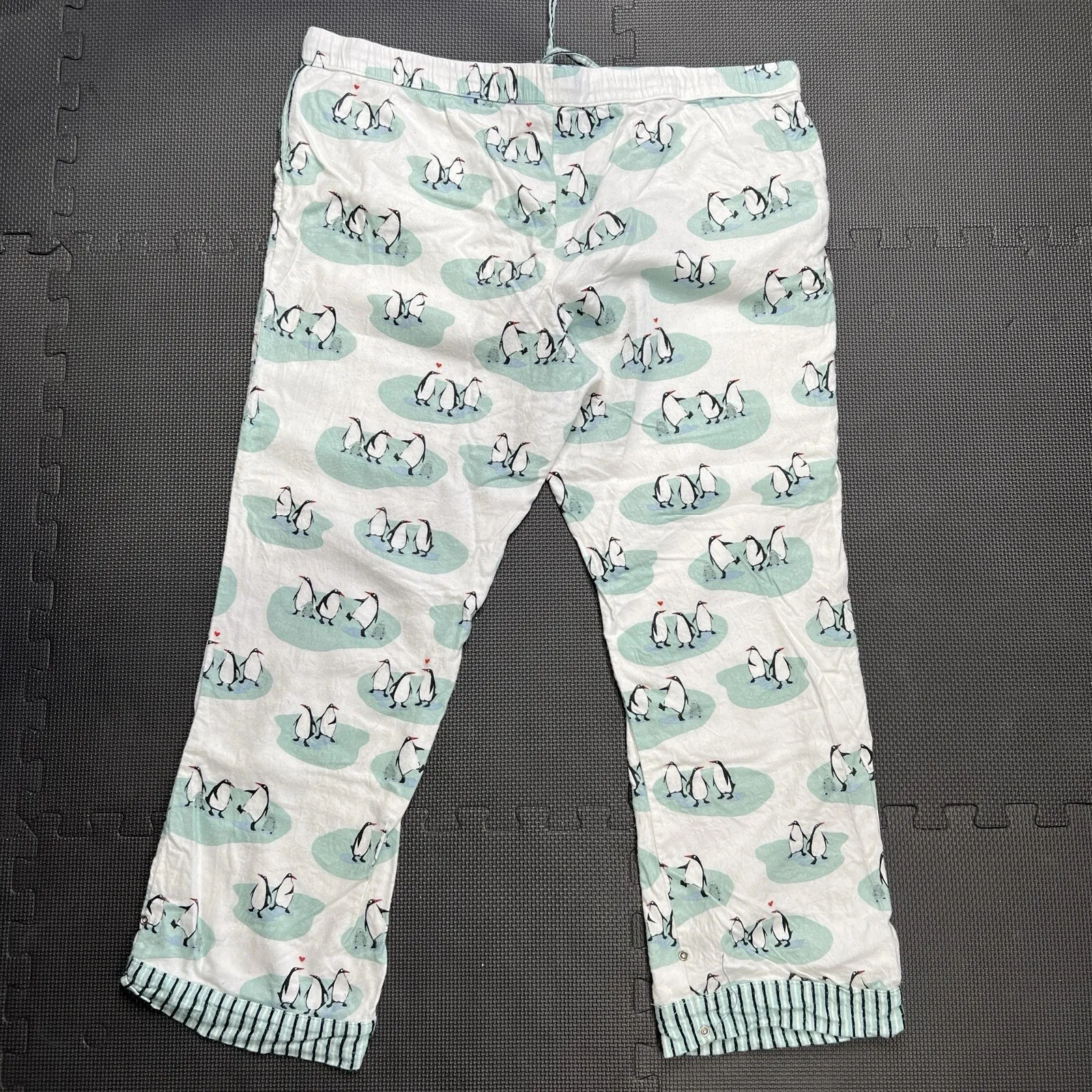 Munki Munki  Pajama Set Sz XXL Top‎ Bottom Button Down Drawstring Penguin Design - Image 5