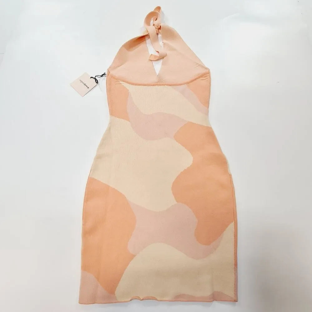 superdown  Elliot Halter Mini Dress in Orange Multi Small - Image 9