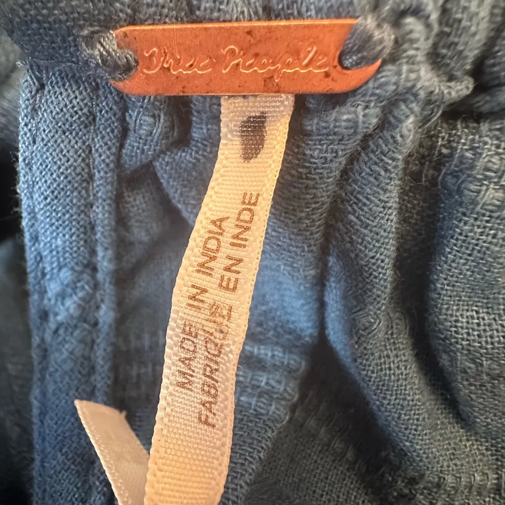 Free People Puff Sleeve Maxi Midi Blue Textured Dress NWOT - Image 6