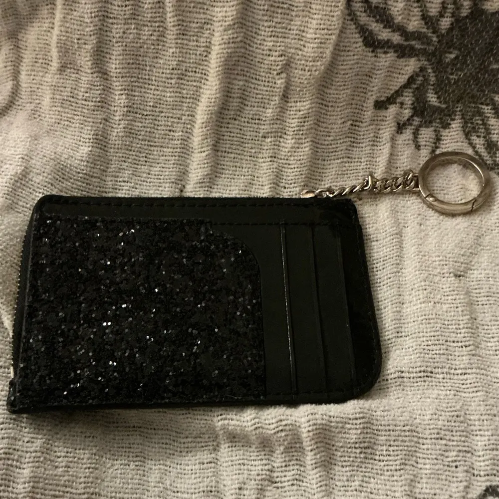 Rare Black Kate Spade Odette Glitter Wallet Sparkle Coin Purse Card ID Holder - Image 2