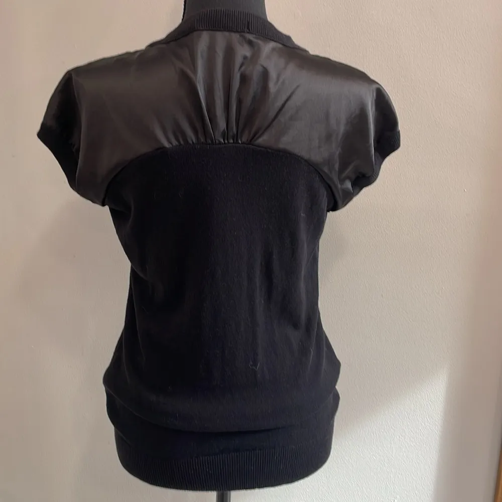 Kenneth Cole short sleeve black sweater button front size S - Image 3