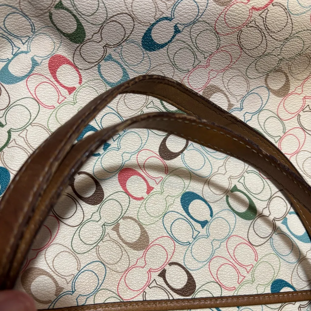 COACH Chelsea Leah Tote Zip Bag C1077-F15140 Multicolor Signature “C” Handbag - Image 14