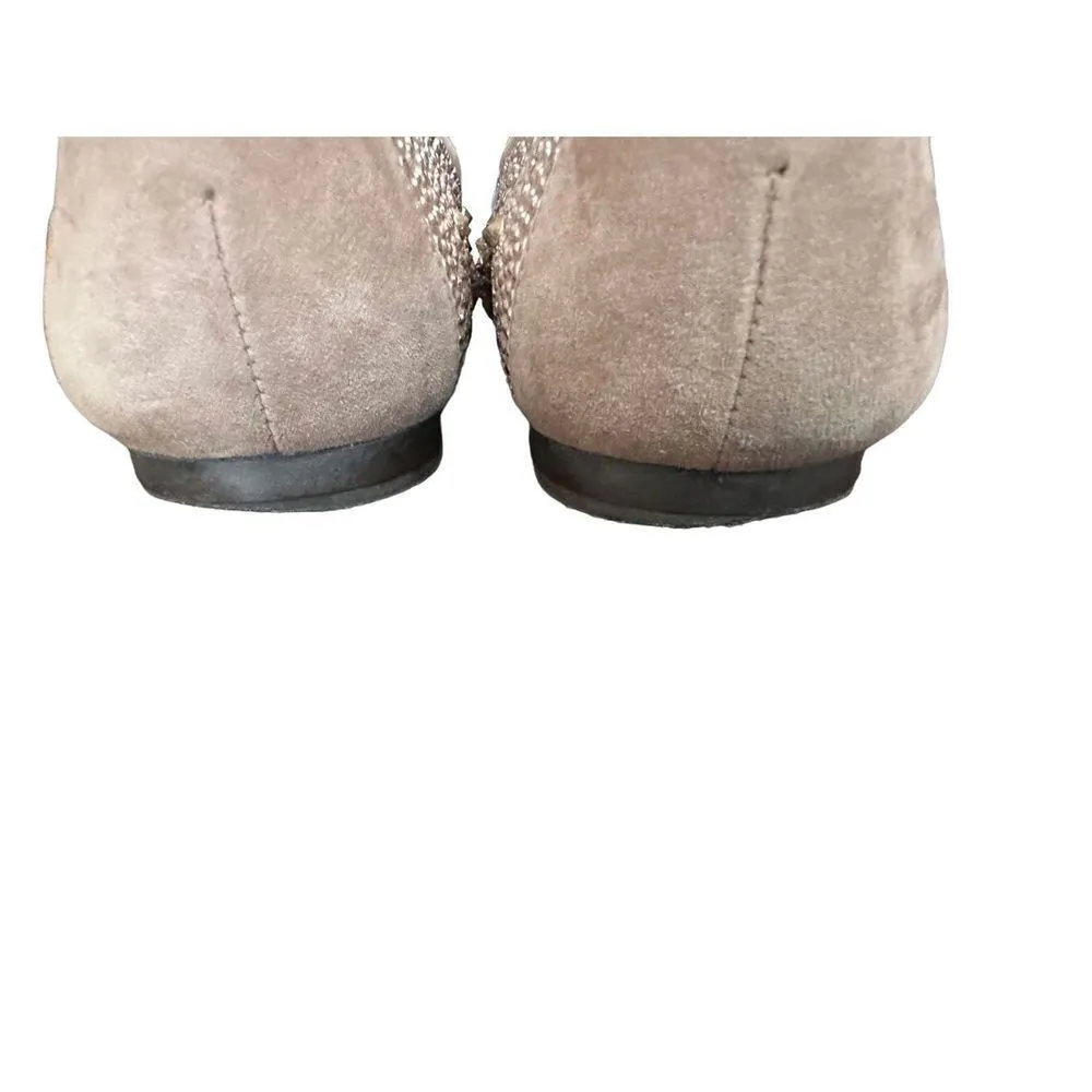Stuart Weitzman Taupe Tan Ballet
Flats Metal Studs nubeads Haze Suede - Image 6