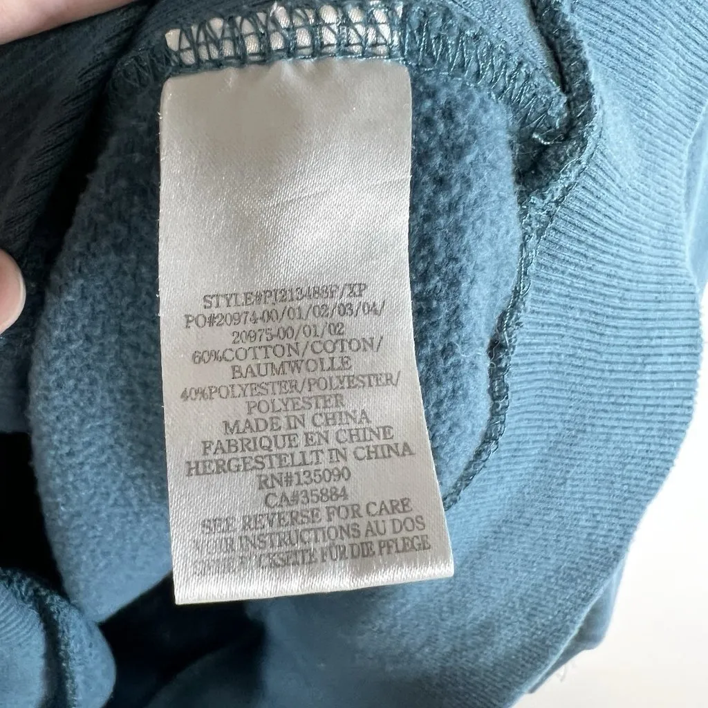 PELOTON Turquoise Full Zip Hoodie‎ Sweatshirt Size Large Flower Athletic Workout - Image 6