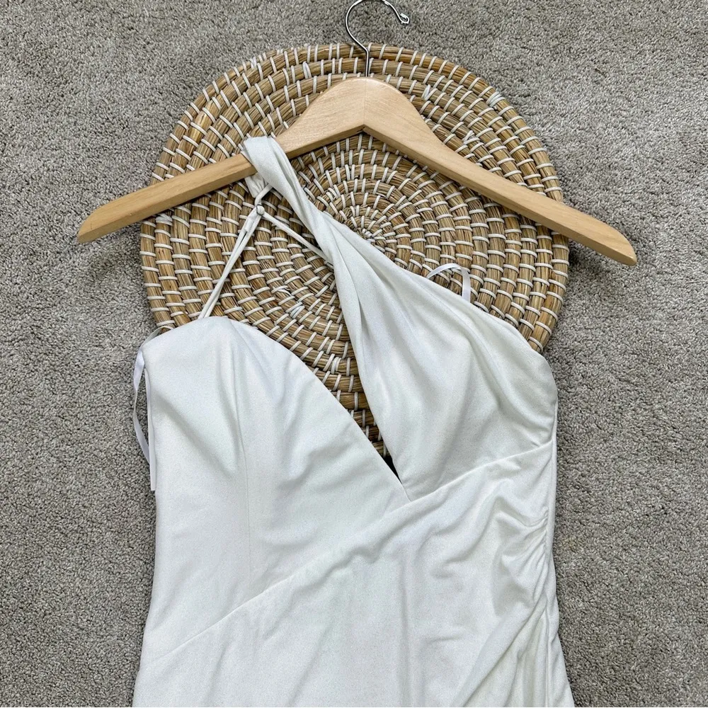 NWT Katie May Los Angeles Brittany Gown Maxi Dress Party Silver Dusted Ivory M - Image 6