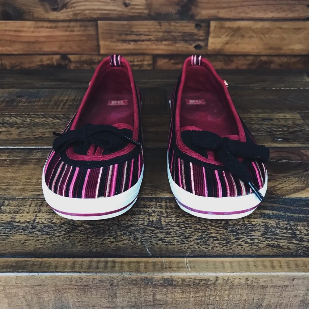 Y2K Striped Corduroy Sneaker Flats | Size 6.5 - Image 4