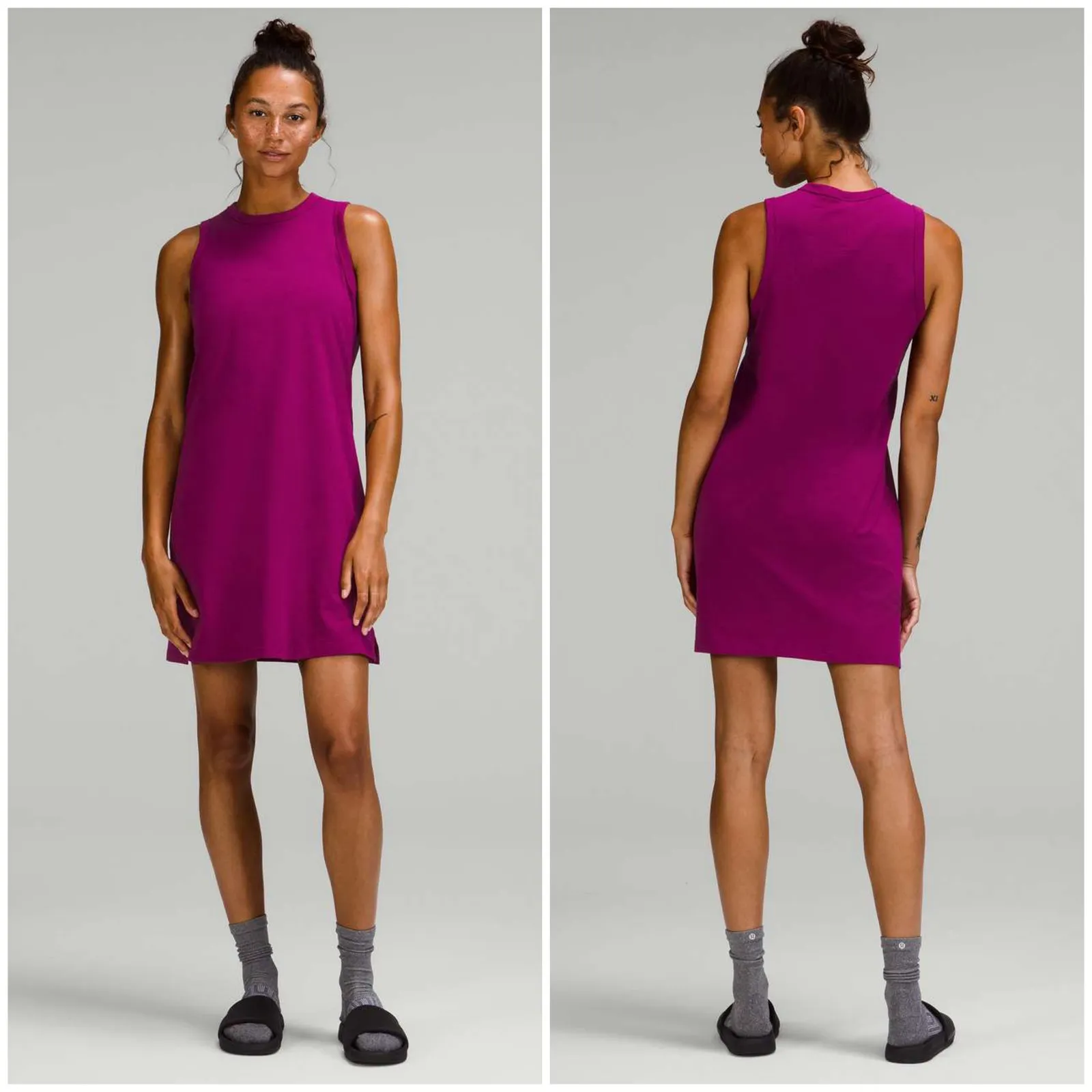 Lululemon Classic-Fit Cotton-Blend Dress Magenta Purple NEW Size 16 Loose Fit - Image 2