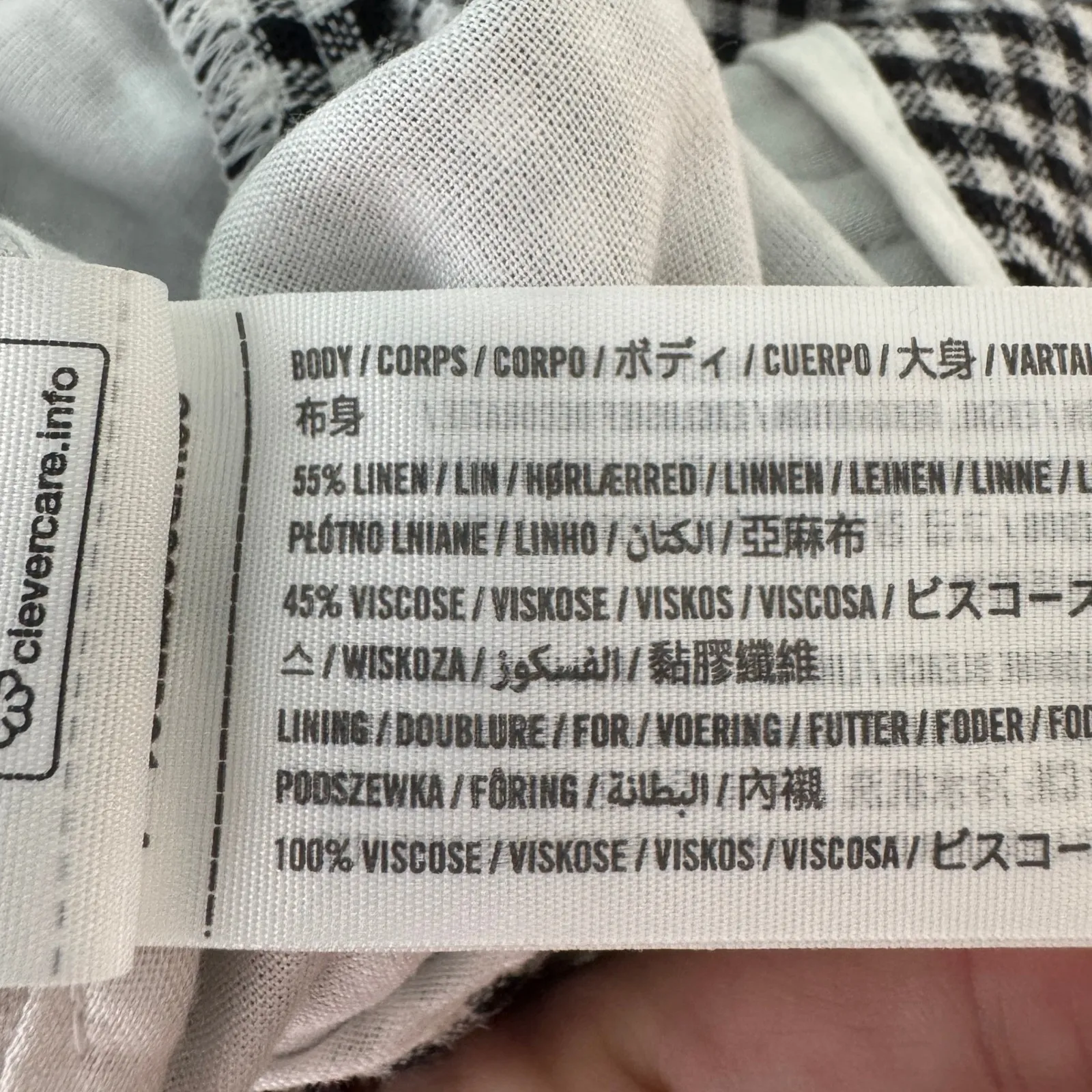 Abercrombie & Fitch Tailored Linen Blend Wide Leg Pant Size 14 Black Gingham NWT - Image 15