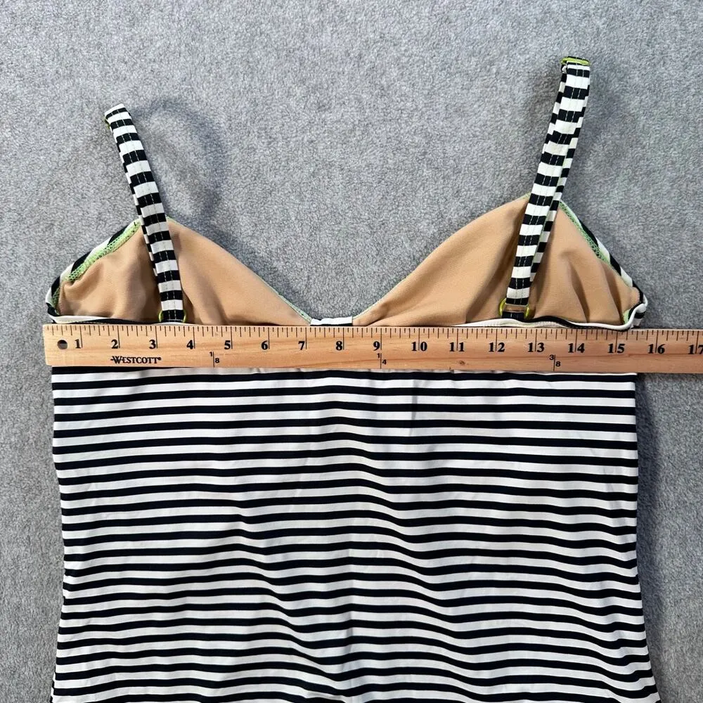Downeast Stripe Tankini Swim Top Women's XL Black/White Adjustable Strap - Image 6